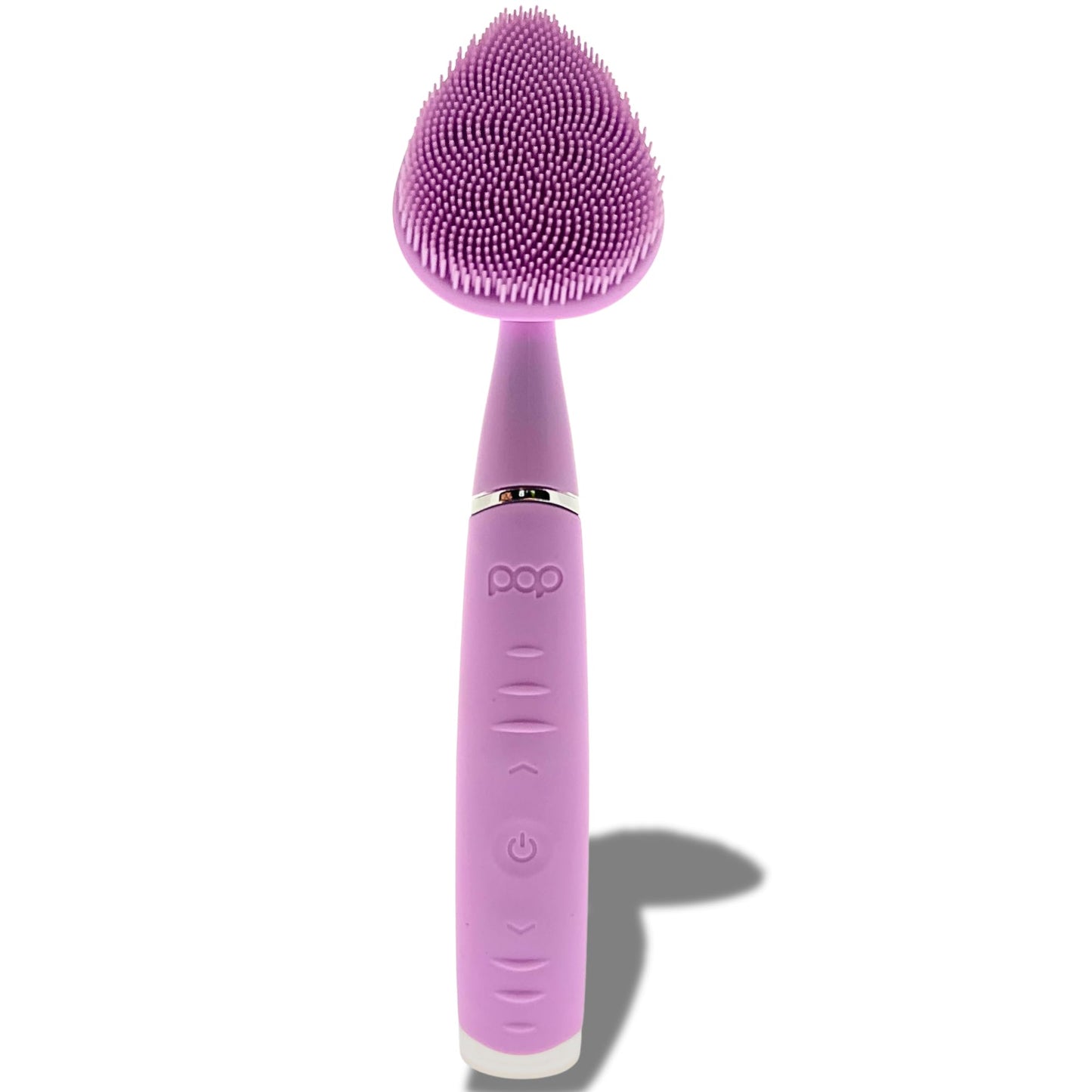Clover Facial Cleansing Device Lavender Silicone Facial Cleaner & Exfoliator w/ 8000 Vibrations Per Minute, 5 Speeds, USB Rechargeable Face Cleaning Scrubber & Skincare Tool with Case