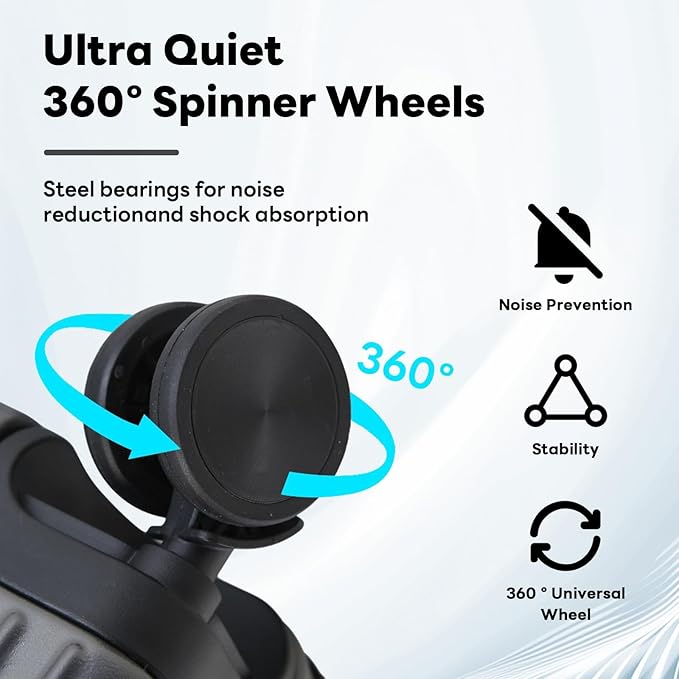 22 inch carry on luggage Durable Suitcase with Cup Phone Holder USB Port Aluminium Frame Carry on Luggage with 8 Double Spinner Wheels TSA Lock Suitcase with Cup Holder Carry On Luggage with USB Port