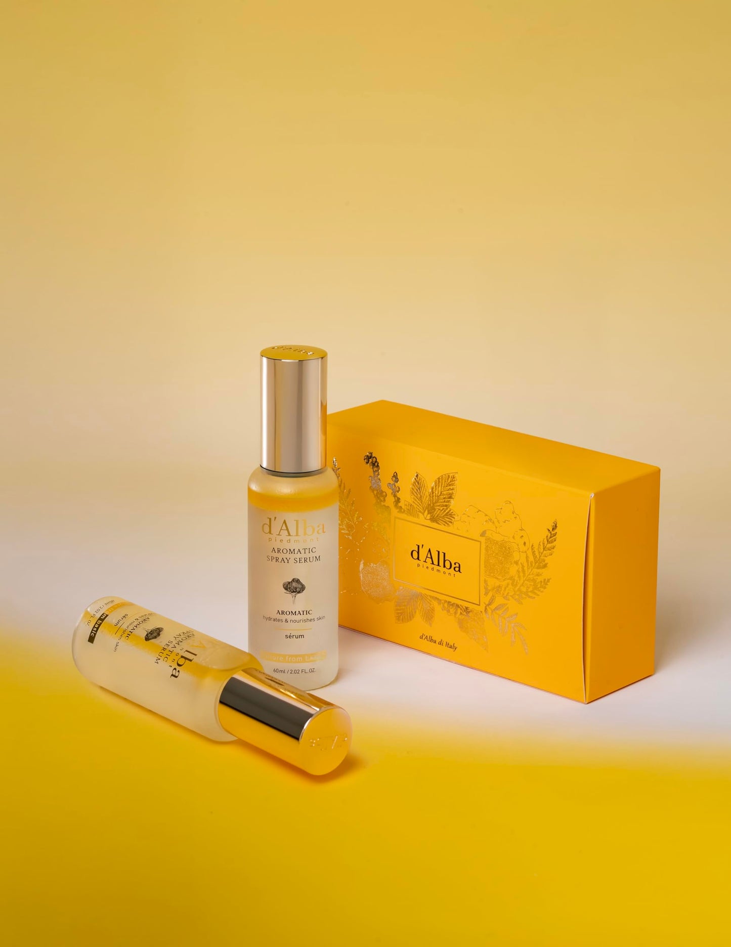 d'alba Piedmont White Truffle Vegan Gift Set, 2 bottles First Aromatic Spray Serum, Deep Hydration & Antioxidant Care, Vegan Facial Mist