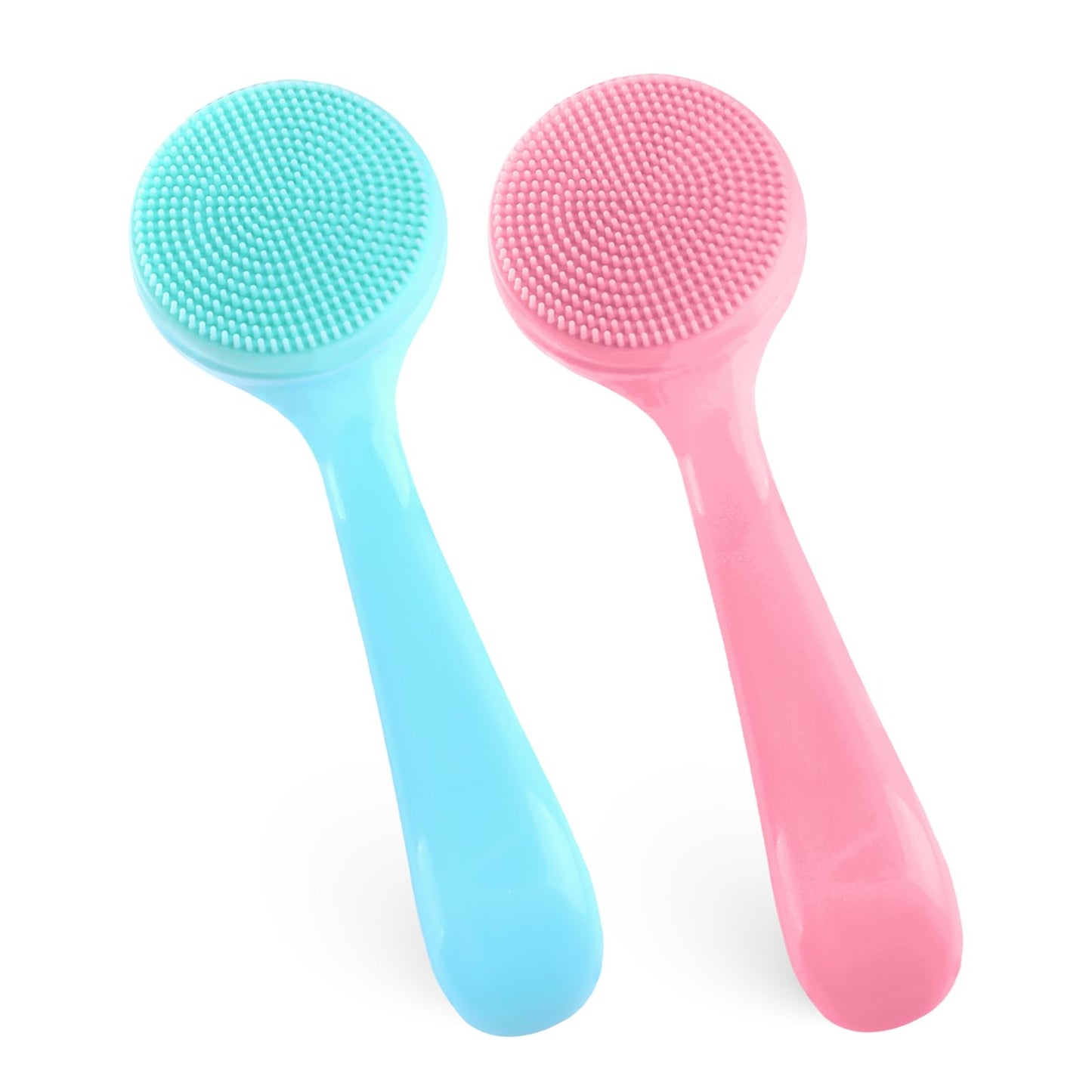 2Pack Silicone Face Brush Manual Face Scrub Brush Soft Facial Brushes Waterproof Exfoliating Face Brush Skin Friendly Face Cleaner Brush for Women and Men Blackheads Makeup Residues Removal