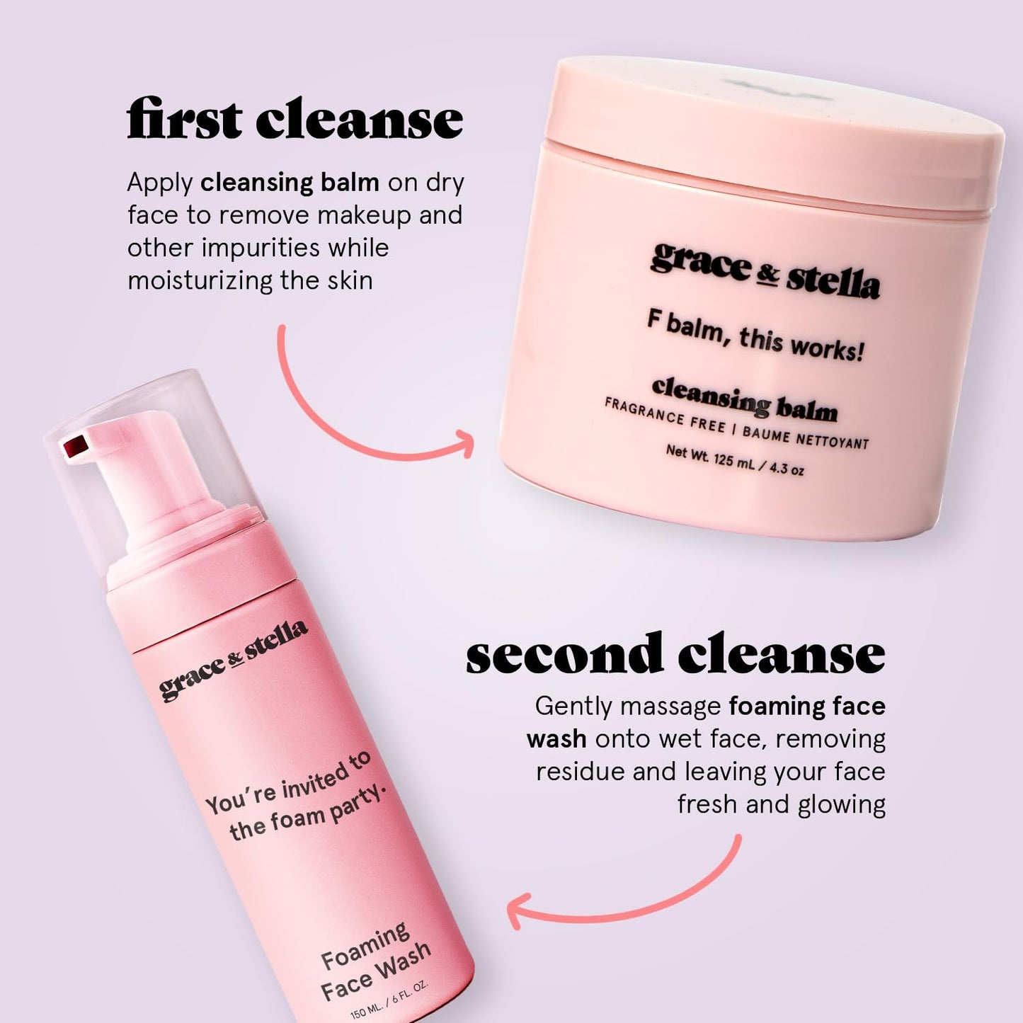 grace & stella Award Winning Travel Face Wash (60ml) Hydrating & Gentle Foaming Facial Cleanser with Hyaluronic Acid, Rose Water, Aloe Vera - Moisturizing Cleansing Foam for Normal to Very Dry Skin