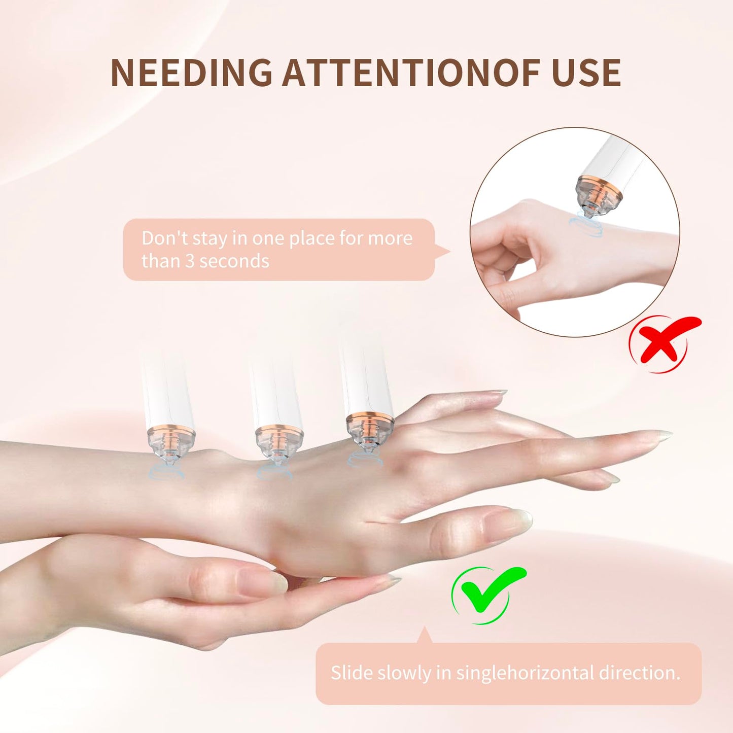 Blackhead Remover Pore Vacuum,Facial Pore Cleaner-6 Suction Power,3 Adjustable Suction Levels,USB Rechargeable Blackhead Vacuum Kit Electric Acne Extractor Tool for Women & Men (Off White)