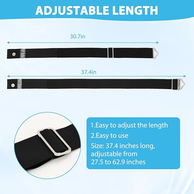 2Pcs Luggage Straps Adjustable and Elastic Equipped with Alloy Buckles Can Hold Multiple Bags Suitable Airport Tourism Suitcase Belt Easy to Operate Freeing Your Hands (Black