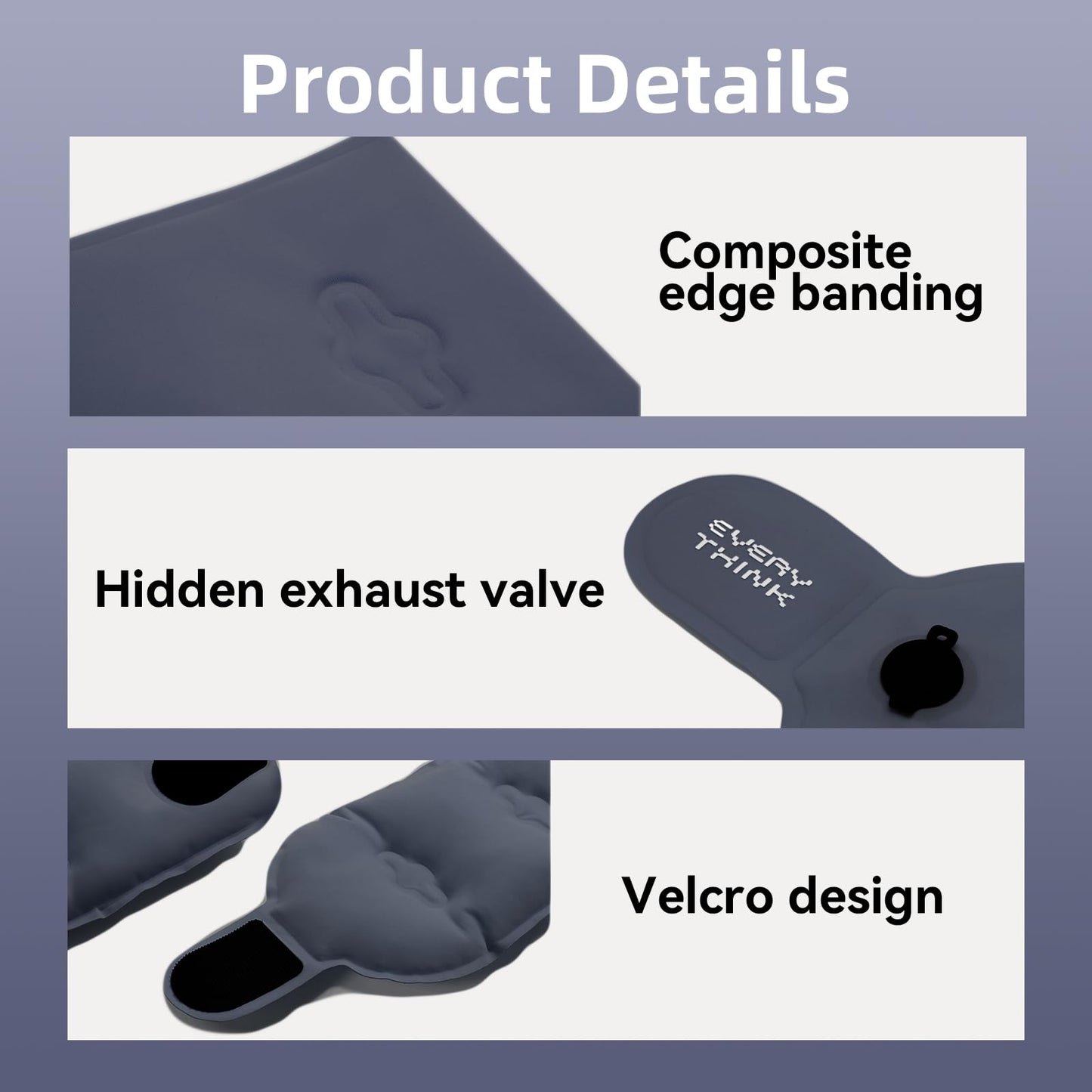 EVERY THINK Inflatable Travel Pillow - Travel Pillow for Long Flight, Inflatable Neck Pillow for Traveling, Pocket Blow Up Pillow for Airplane, Bus, Train, Car, Office, Home (Navy Blue)