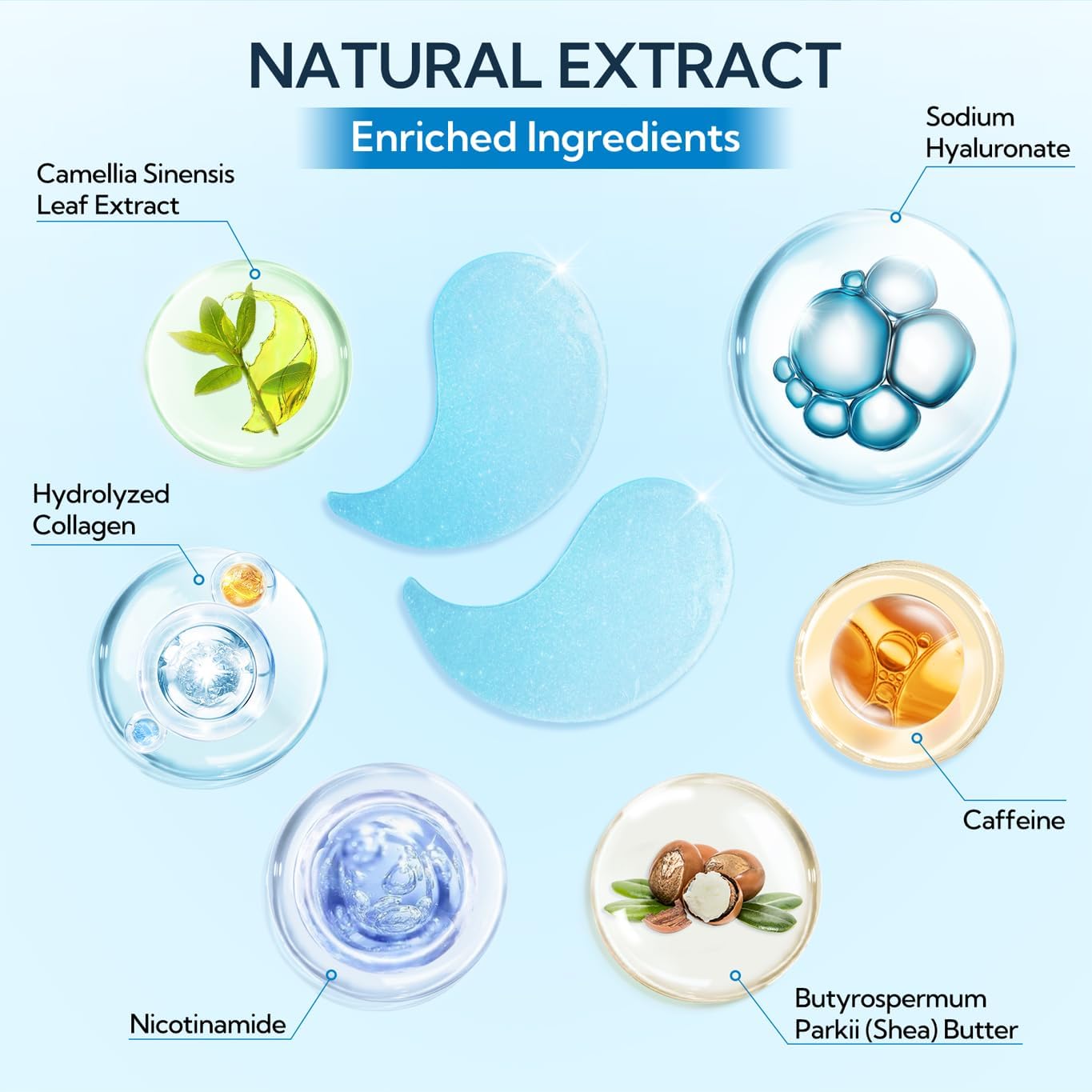 LANBENA Hyaluronic Acid Hydra-Gel Eye Mask Sheet Collagen Eye Patches Skin Care Eye Gel for Moisturizing Remove Dark Circles Eye Bag (30 Pairs)