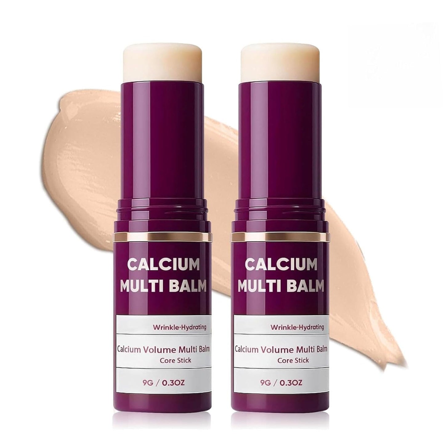 Calcium Multi Balm, 2 Pcs Calcium Volume Multi Balm, Korean Collagen Moisturing Stick, Anti Wrinkle Calciums Balms, Anti-aging, Hydrating, Almond & Vitamin E for Lip Eye Cream Neck