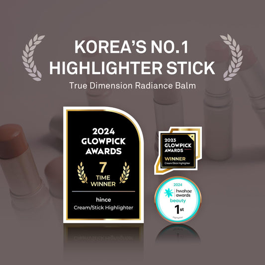 hince True Dimension Radiance Balm 10g - Shimmer Glow Face Highlighter Stick, Translucent Colors, Cream Blush Stick, Glass Skin in a Balm, Korean Beauty, Natural Makeup (CLEAR, TP001)