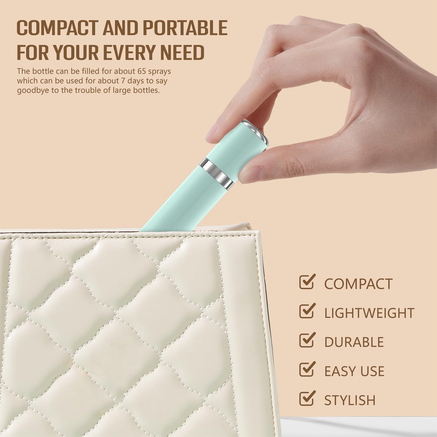 WXS-CHALL Mini Perfume Refillable Bottle, 5ml Leather Travel Atomizer Sprayer for Perfume, Protable Refill Spray Bottle for Travel and Outings Essentials.