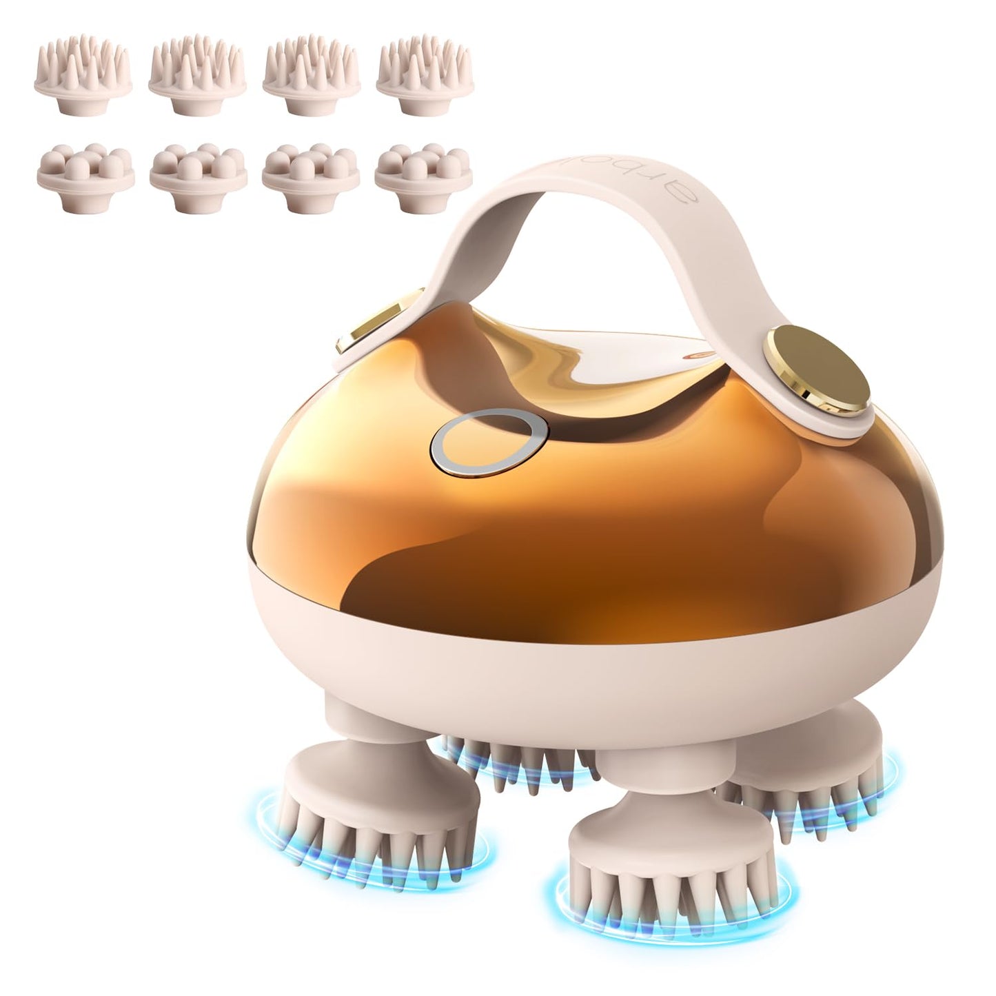 arboleaf Electric Scalp Massager Head Massager Scalp Stress Relax, 5 in 1 Kneading 128 Massage Nodes, Waterproof Hair Massage with 8 Removable Claws Cat Scratcher, Gift for Dad Mom