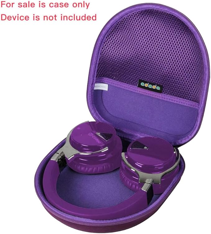 Adada Hard Travel Case for E7 Active Noise Cancelling Bluetooth Headphones (Purple)