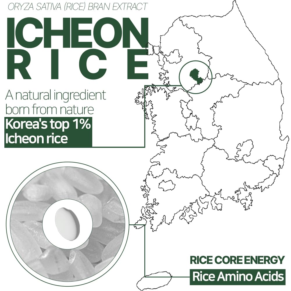Bueno Icheon Rice Core Serum 1.59 fl.oz (50ml) | Facial Serum with Icheon Rice Amino Acids for Soothing & Hydration | 100% Vegan Formula, Korean Skin Care