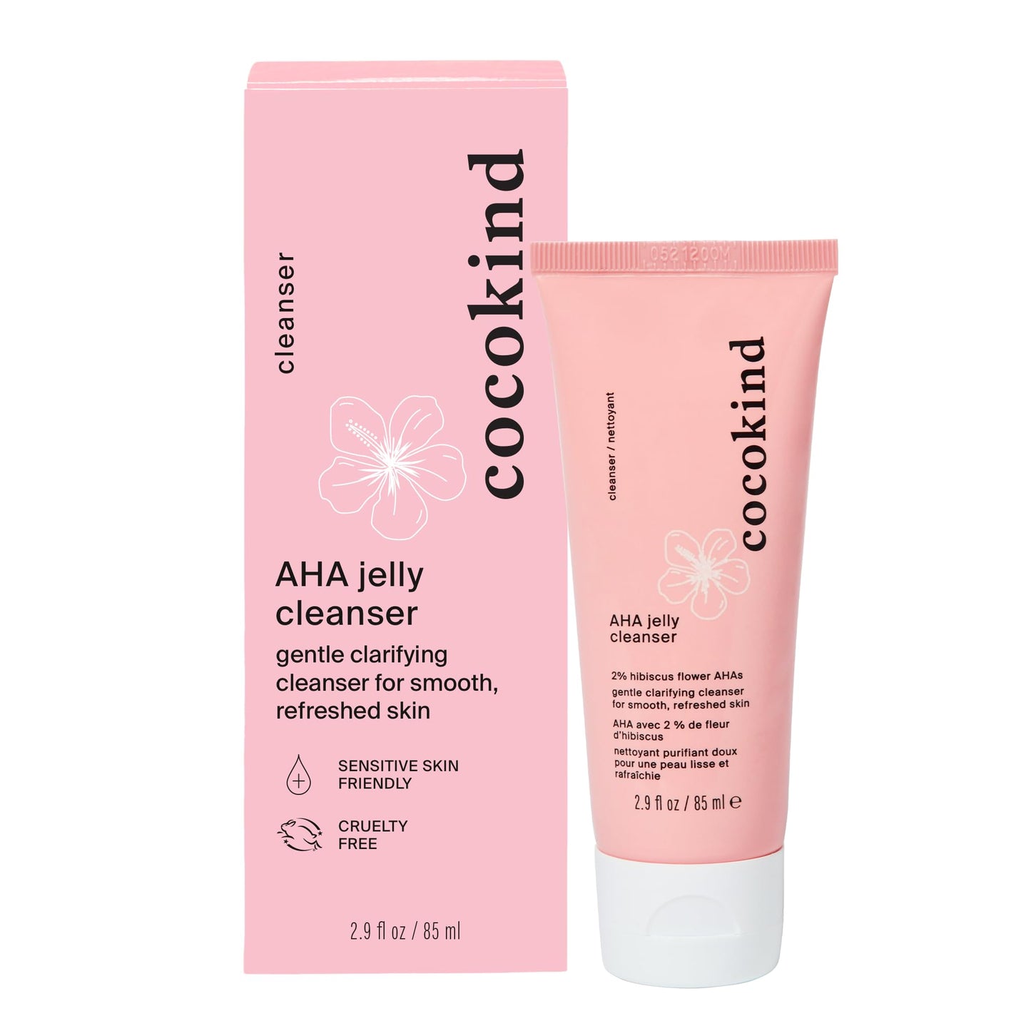 Cocokind AHA Jelly Cleanser, Gentle Face Wash and AHA BHA Cleanser with Hyaluronic Acid, Exfoliating Face Wash for Oily Skin