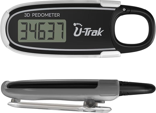3D Pedometer for Walking with Removable Clip and Carabiner Simple Step Counter for Walking Accurate Clip On Step Tracker for Men Women Kids
