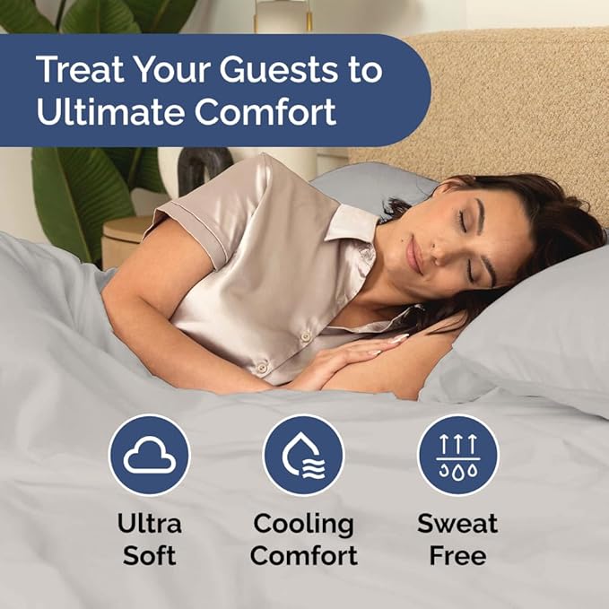 Bulk Case Pack of 16 Sheet Sets - (16) Complete Twin XL Size Sheet Sets w/ Deep Pockets - Wholesale Bulk Bedding for Hotels, Spas & Airbnbs - Breathable, Soft & Wrinkle Free - (Twin XL, French Grey)