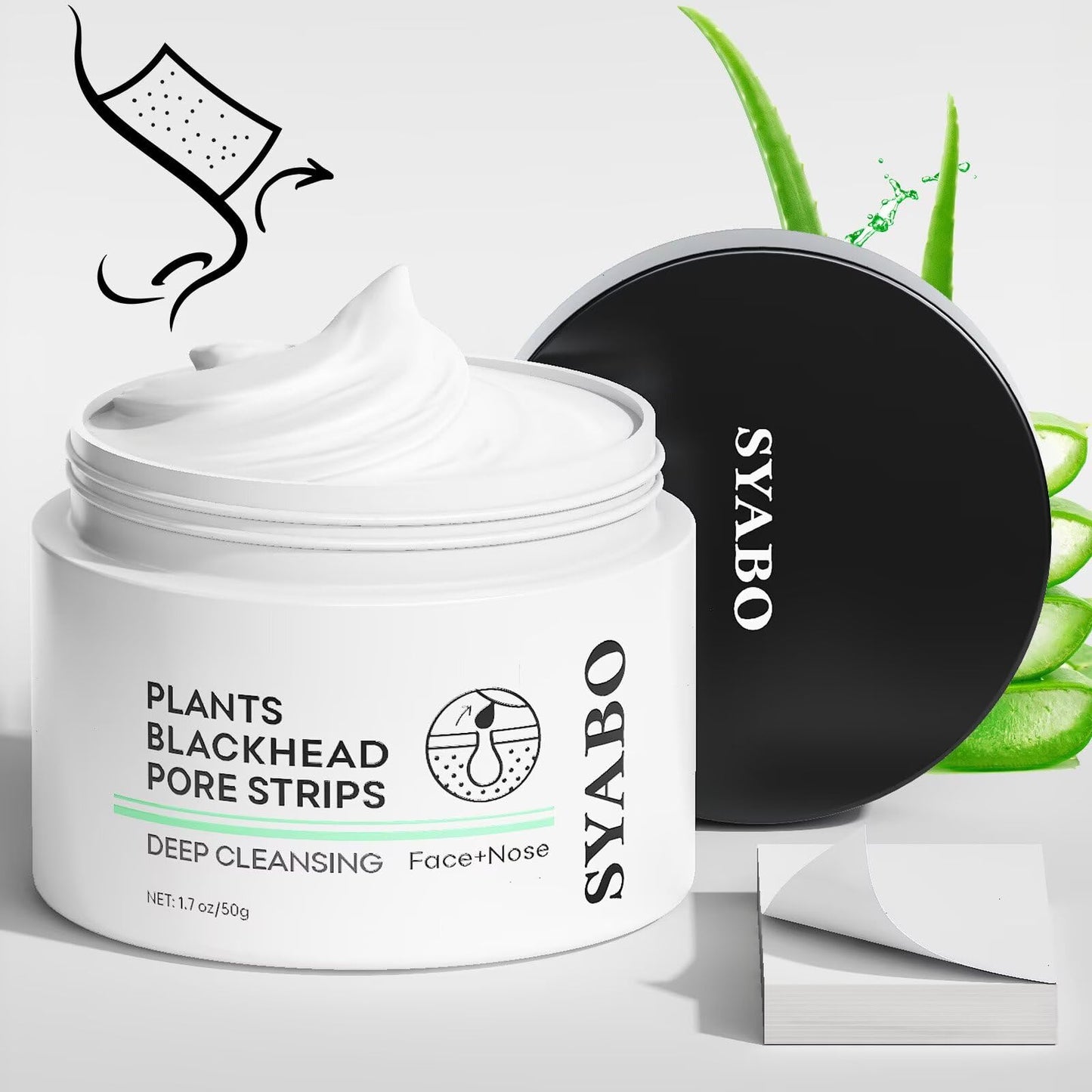 Blackhead Remover Peel Off Mask for Nose & Face - Blackhead Removal Kit with 100pcs Strips, Puntos Negros, 1.7oz