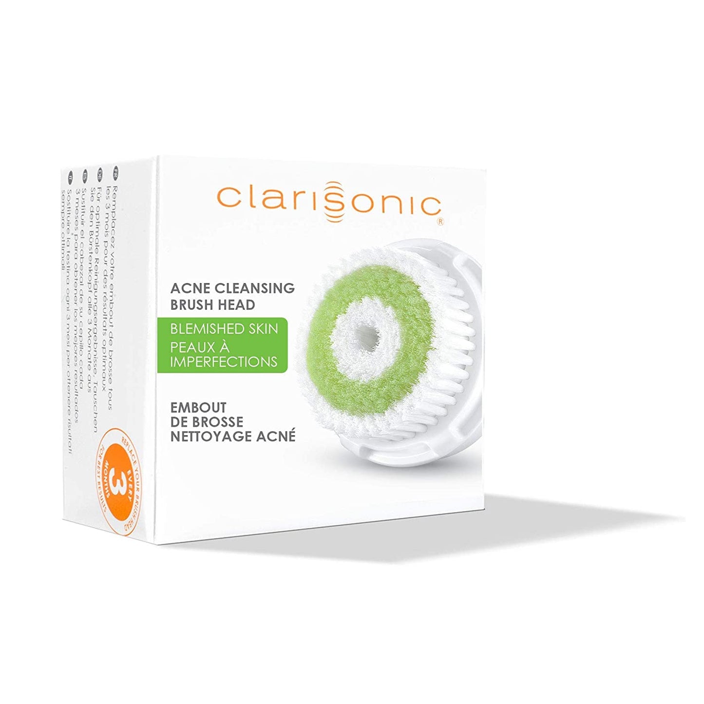 Clarisonic Acne Cleanse Facial Cleansing Brush Head Replacement Compatible with Mia 1, Mia 2, Mia Fit, Alpha Fit, Smart Profile Uplift and Alpha Fit X, 2 Count