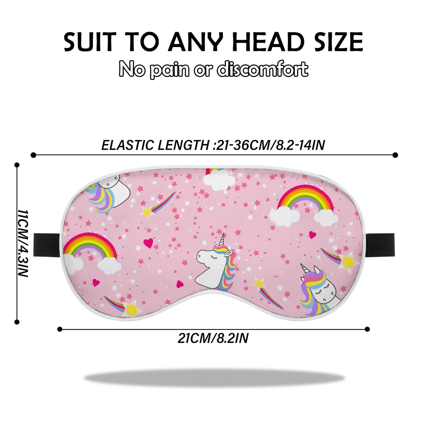 BHAHB 2 PCS Sleep Eye Mask Silk Sleeping Soft with Elastic Strap Eye Sleep Shade Cover for Cute Aesthetic Unisex Women Girls for Airplane Travel Nap-Dinosaurs Unicorn