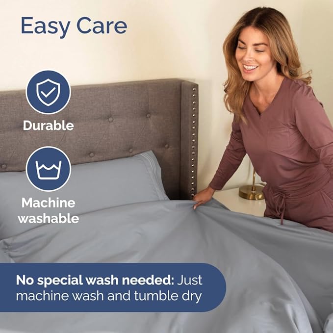 Bulk Case Pack of 16 Sheet Sets - (16) Complete Full Size Sheet Sets with Deep Pockets - Wholesale Bulk Bedding for Hotels, Spas & Airbnbs - Breathable, Cooling and Wrinkle Free - (Full, Steel Blue)