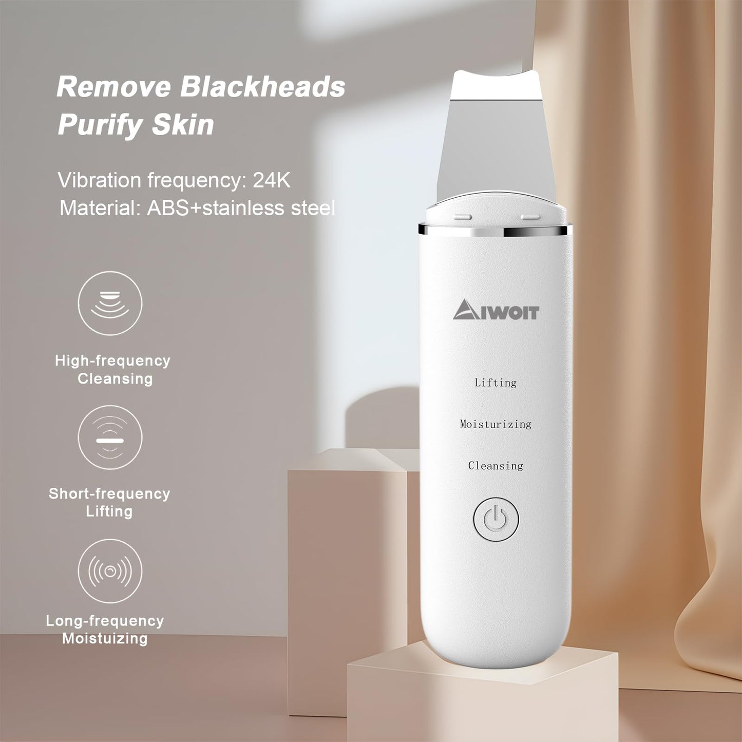 AIWOIT Face Scrubber Skin Spatula, Black Head Remover for Face and Nose, Pore Cleaner Blackhead Remover Tools, Deep Cleansing Facial Whitehead Removal Extractor, Skin Care Gifts for Women