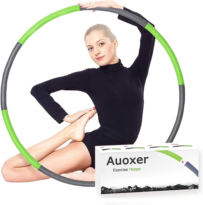 Auoxer Fitness Exercise Weighted Hoops, Lose Weight Fast by Fun Way to Workout, Fat Burning Healthy Model Sports Life, Detachable and Size Adjustable Design