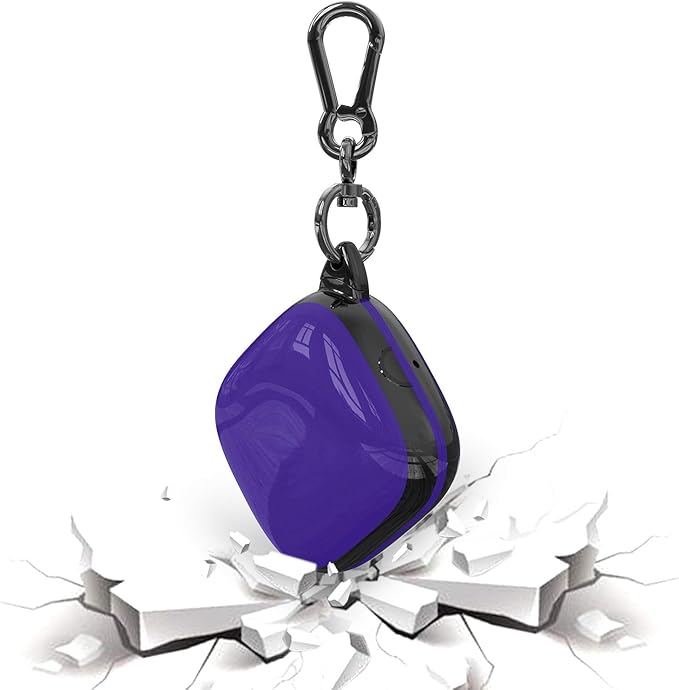 Compatible Powerbeats Pro Case Cover, Full Protective Shockproof Anti-Slip Silicone Case for Beats Powerbeats Pro (Black Edge+Dark Purple)