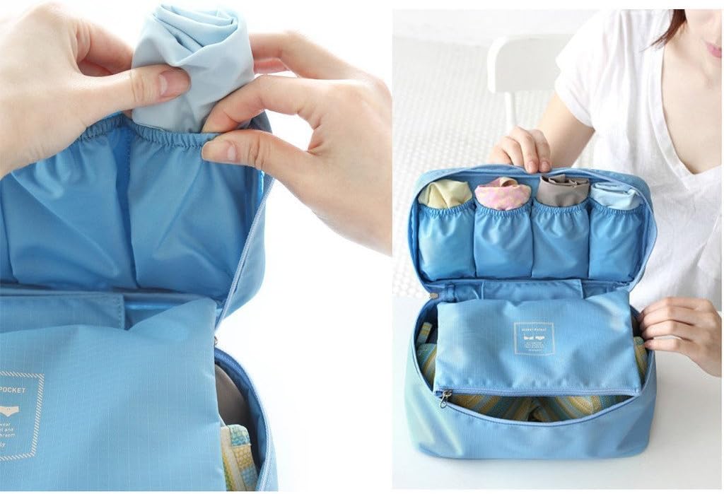 vanki 1 pc Portable Travel Drawer Dividers Closet Organizers Bra Underwear Storage Bag,Pink