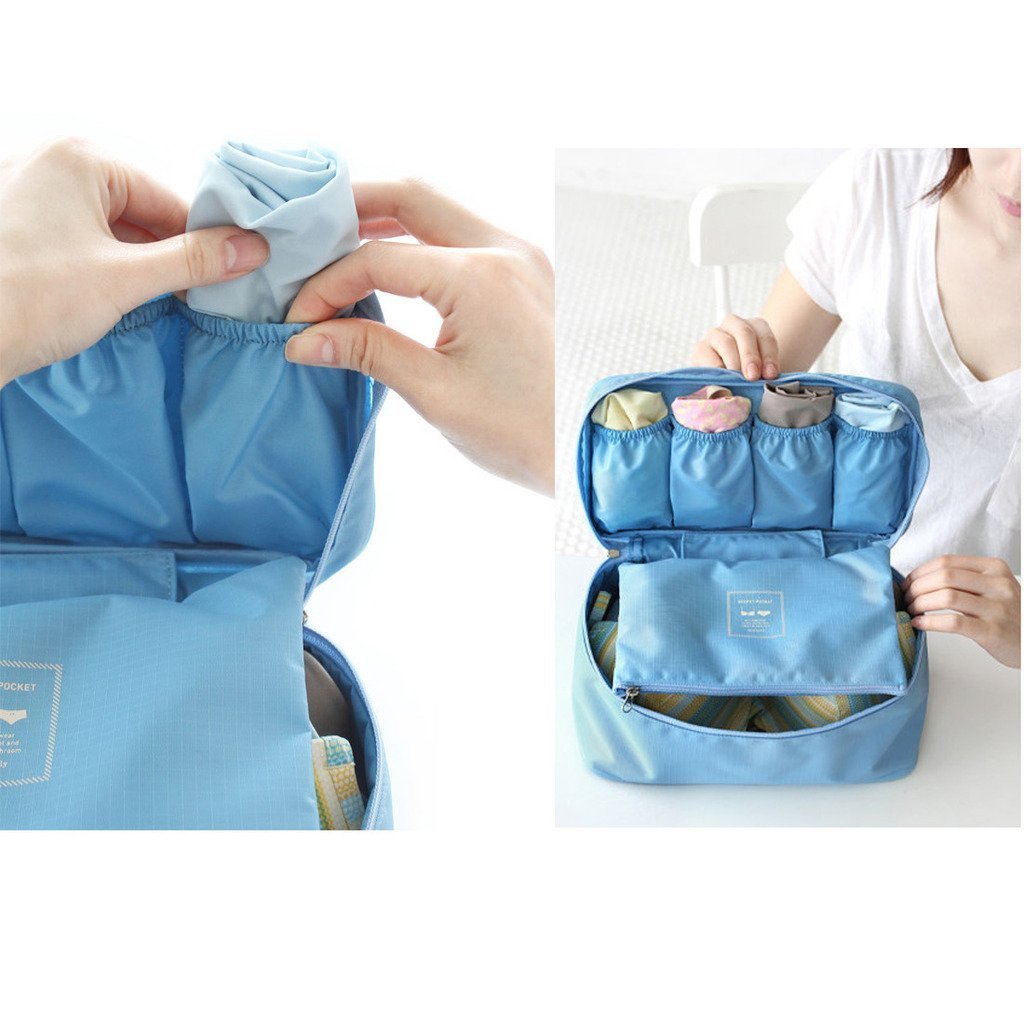 vanki 1 pc Portable Travel Drawer Dividers Closet Organizers Bra Underwear Storage Bag,Pink