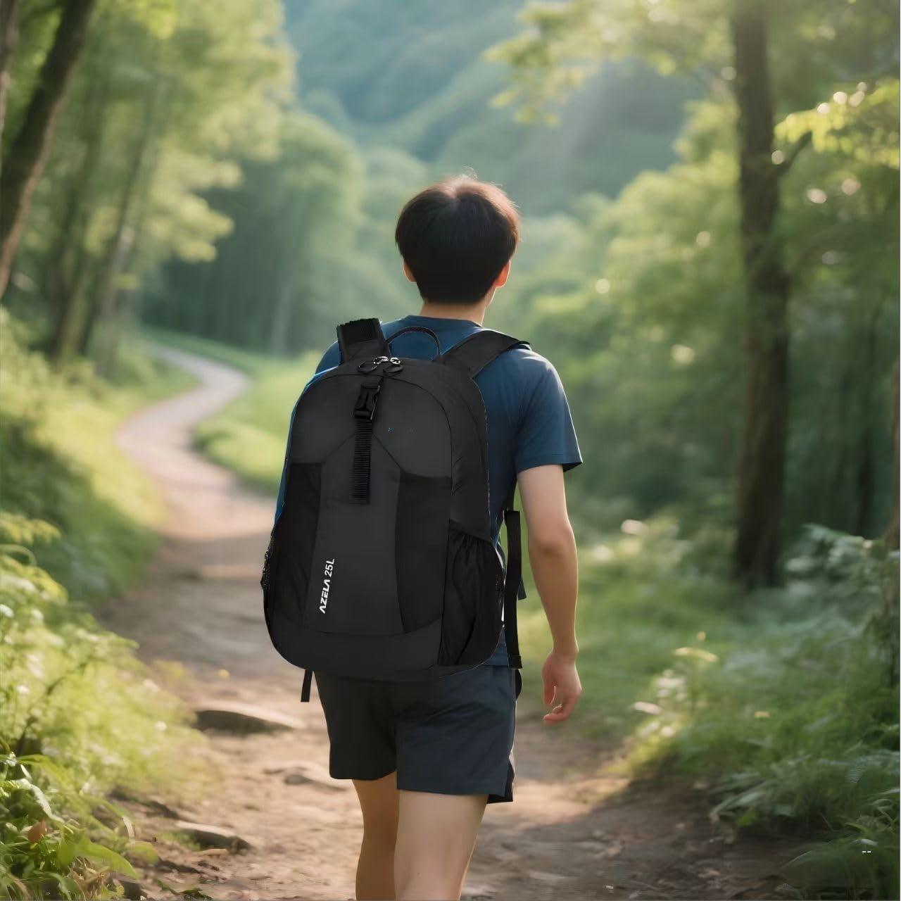 Nastravail Lightweight Packable Backpack 25L Small Lightweight Backpack for Travel Hiking Daypack Foldable Daypack for Women Men Black