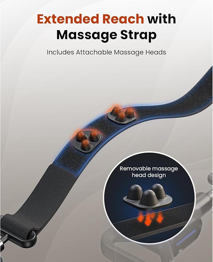 BOB AND BRAD 2-in-1 Massage Gun with Belt for Pain Relief, FSA Eligible/HSA Eligible, Dual-Purpose Percussion Back Massage Gun Deep Tissue Massager for Sore Muscle Relaxation, Therapists, Men, Women