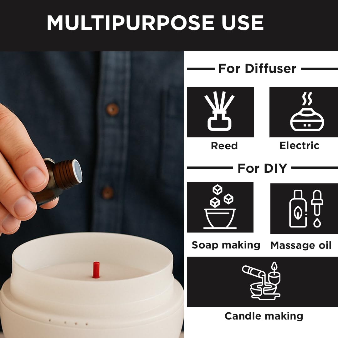 Folkulture Essential Oils Set for Men | Set of 6 (0.34 Fl Oz or 60ml) Diffuser Oils for Home | Oud Tabac, Sandalwood, Leather Wood | Fragrance Oil