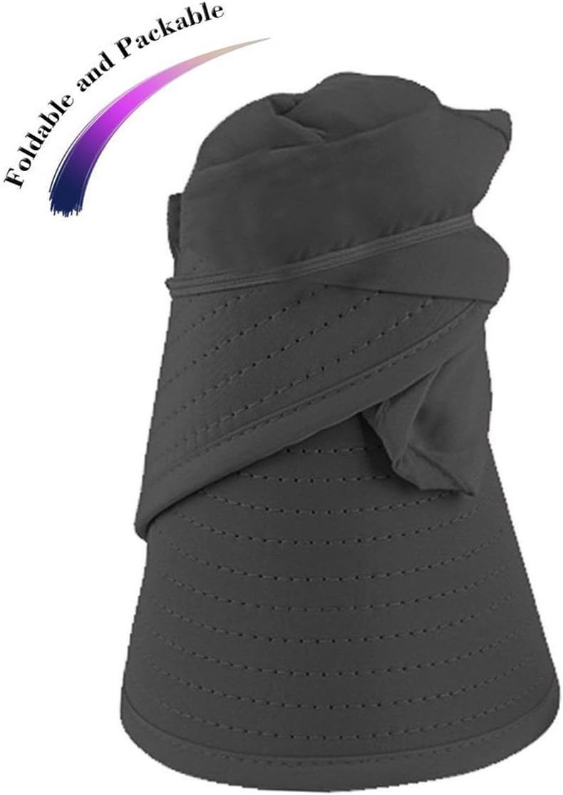 HINDAWI Sun Hat Sun Hats for Women Wide Brim UV Protection Summer Beach Packable Visor Black