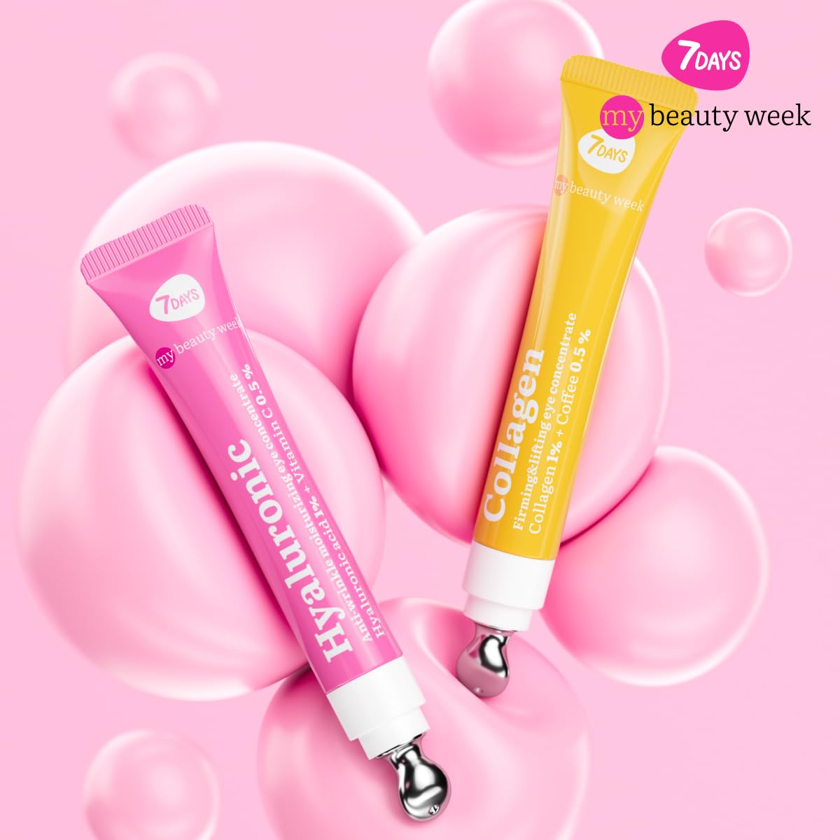 7DAYS Eye Cream with Collagen – Korean Skin Care Under Eye cream Treatment with Cooling Applicator, Anti Aging & Brightening Formula for Puffiness and Fine Lines – 0.6 fl. oz