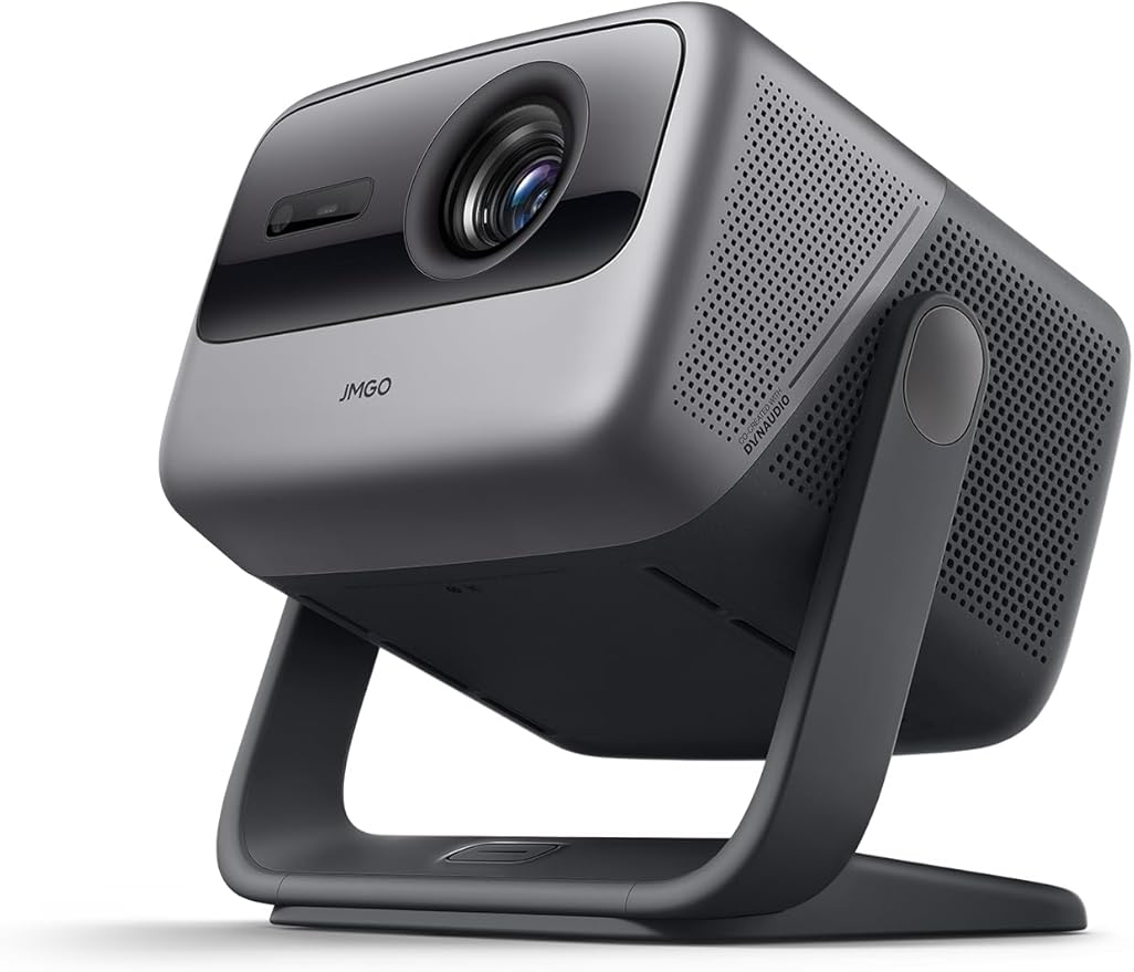 JMGO N1 Ultra 4K Triple Laser Projector, 360° Freestyle Gimbal, Blu-Ray 3D, 1900 ISO Lumen, HDR 10, Android TV 11, 10W*2 Dynaudio Speakers, Instant Keystone Correction, Smart & Portable Theater