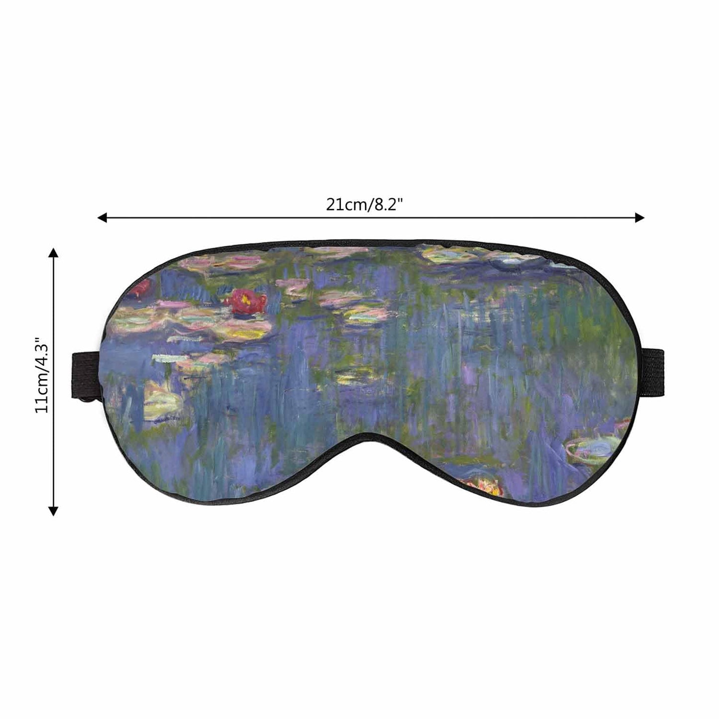 Vnwoalu Lilies Sleep Eye Mask Monet Water Lilies Men Women Sleep Mask with Adjustable Strap Eye Cover Eye Shade for Travel, Nap,Meditation