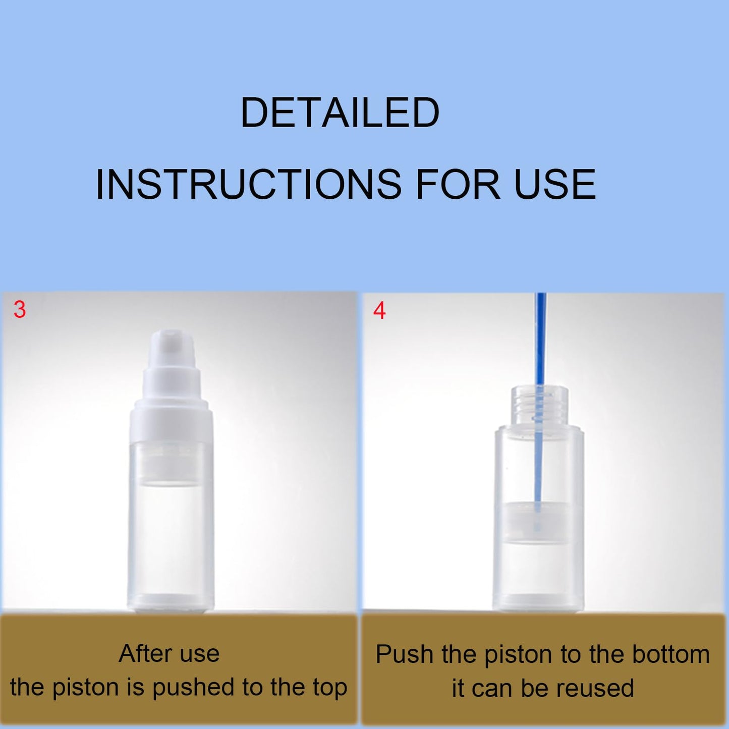 Airless Pump Bottles mini Travel Size Toiletry containers refillable Cosmetic containers Lotion Bottle with Pump TSA Approved(0.7oz/20ml 4 Pack)