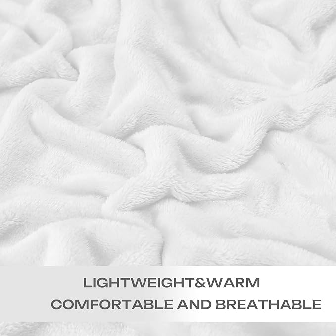 Christmas White Throw Blanket,Super Soft Cozy Blanket for Couch Sofa Bed.Plush Microfiber Blanket Lightweight,50x60 Inch