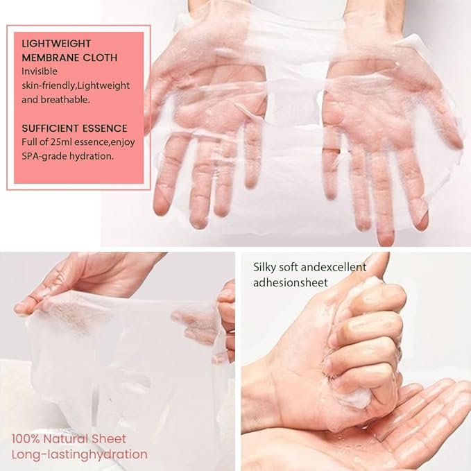 8 Pack Strawberry Kids Face Mask,Pink Face Masks Skincare Spa Day Kit Supplies,Spa Party Favors for Teens Girls Women,Sheet Facial Mask Skincare Gifts Set,Moisturize Soothe for All Skin Types