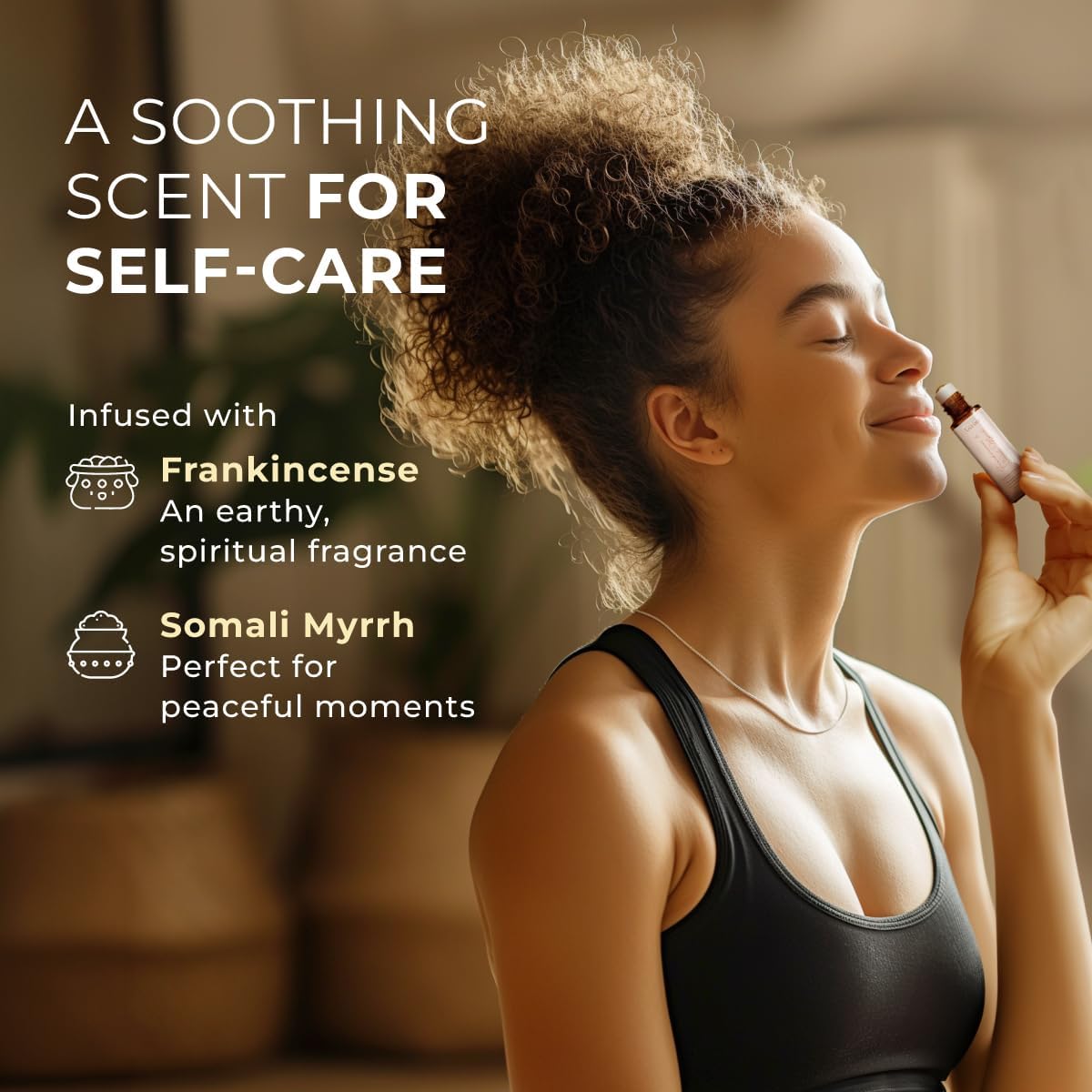 Gya Labs Frankincense and Somali Myrrh Essential Oil Roll on - 100% Pure Natural Frankincense for Face, Myrrh for Skin, Body Ache Comfort, Aromatherapy, Travel Size (0.34 Fl Oz)