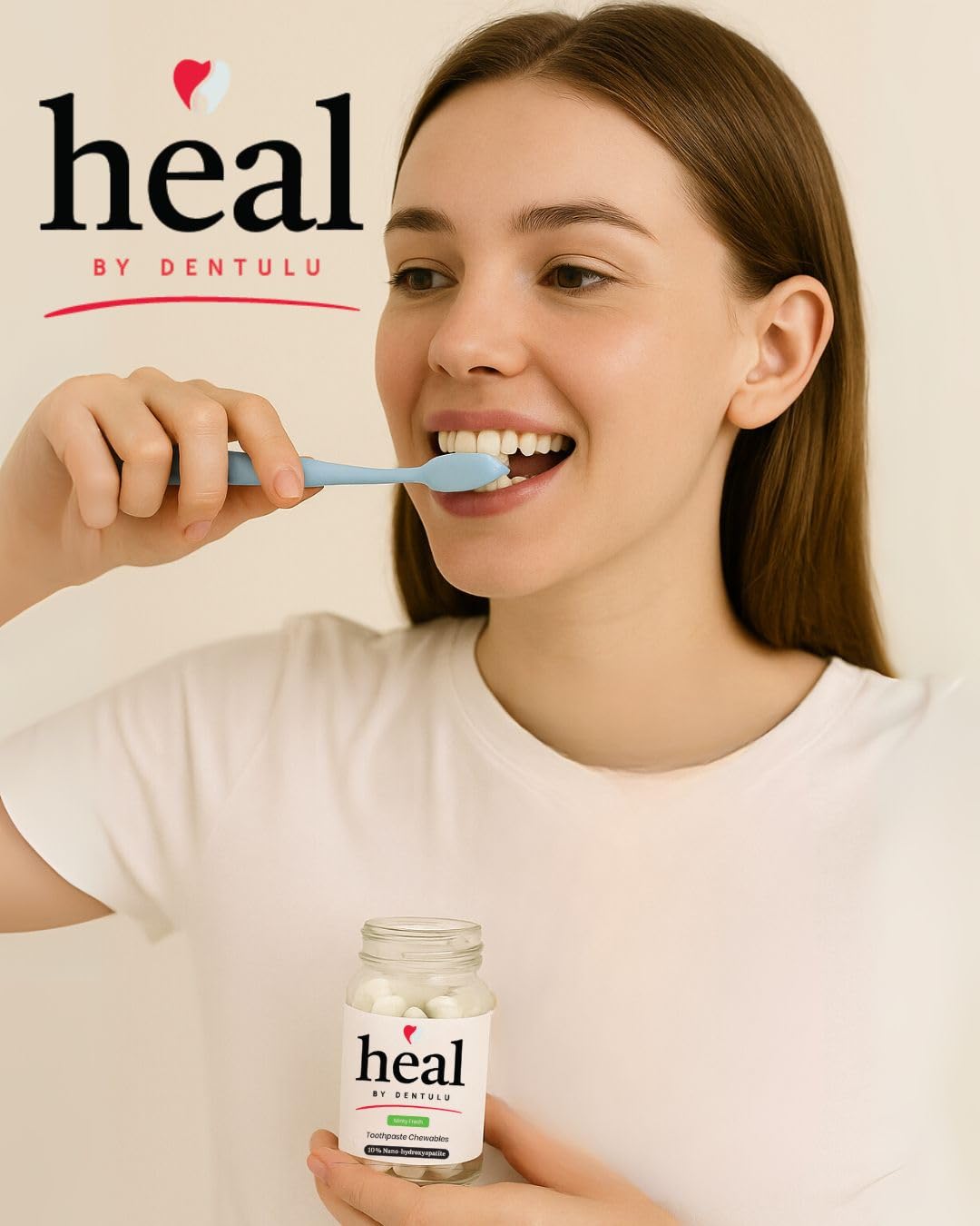 Heal- Toothpaste Chewable Bites with 10% Nano-Hydroxyapatite Fluoride Free