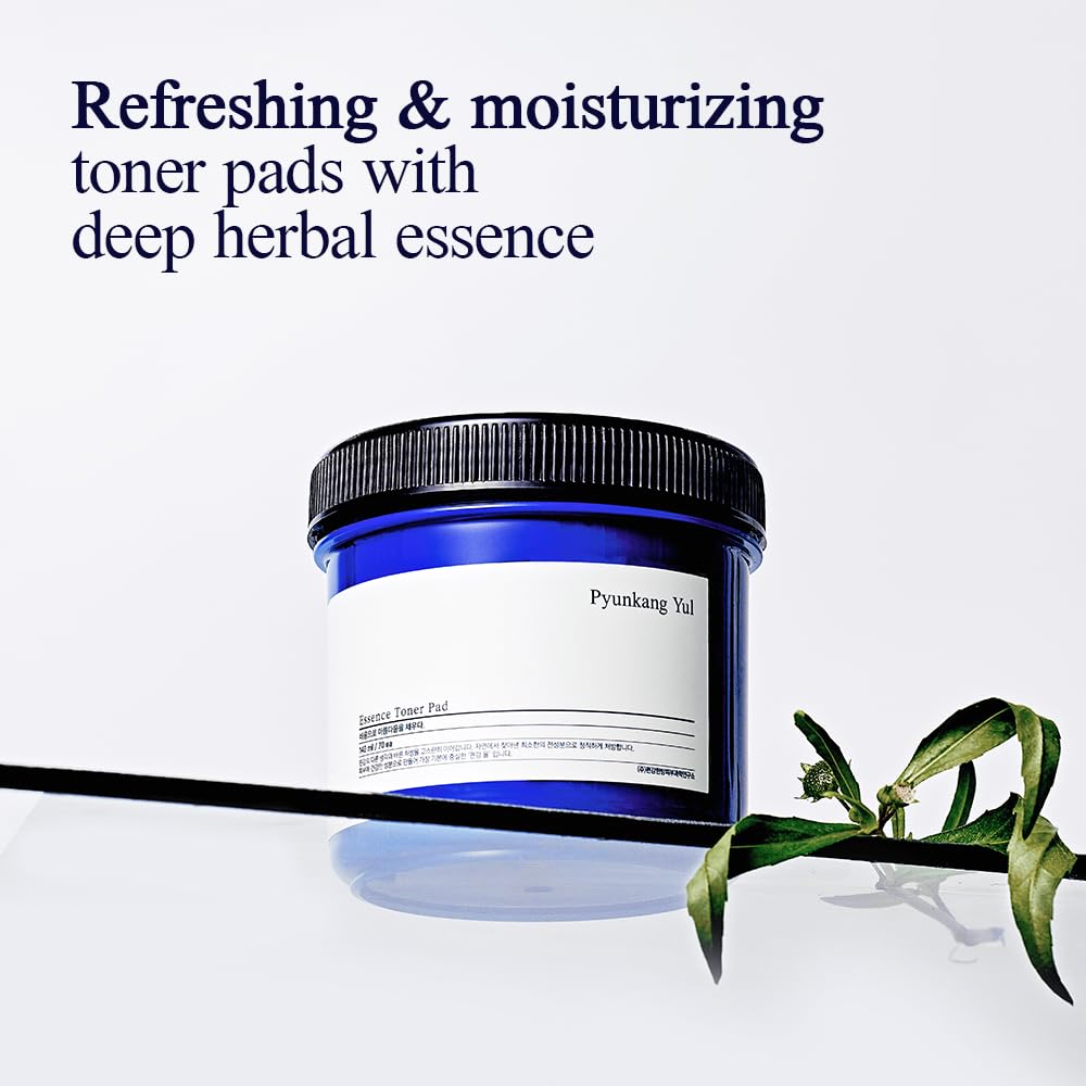 PYUNKANG YUL Essence Toner Pad with Astragalus Root, Houttuynia Cordata, Willow Bark, Centella Asiatica, Ceramide, Nourish Moisturizes, Removes Dead Skin Cells, Korean Face Skin Care 70ea, 4.73fl.oz.
