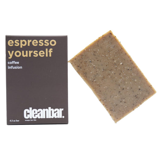 Cleanbar All-natural Bar Soap - Espresso Yourself - Coffee, Almond, Lavender, Peppermint, and Lemon Exfoliating Bar Soap, 4.5 oz