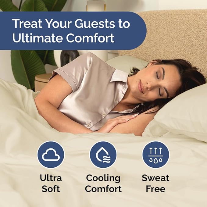 Bulk Case Pack of 16 Sheet Sets - (16) Complete Twin XL Size Sheet Sets w/ Deep Pockets - Wholesale Bulk Bedding for Hotels, Spas & Airbnbs - Breathable, Cooling & Wrinkle Free - (Twin XL, Off White)