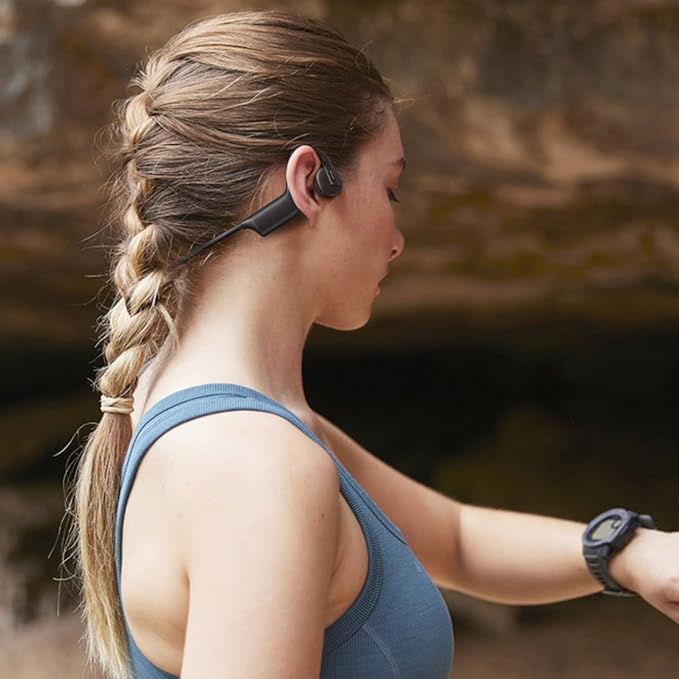 Bone Conduction Headphones-Wireless Bluetooth 5.3 Sport Open Ear Bone Conduction Headphones,IPX5 Sweat Resistant Headphone for Workout,Comfortable Fit with Hand Band Headset,Black Earphones