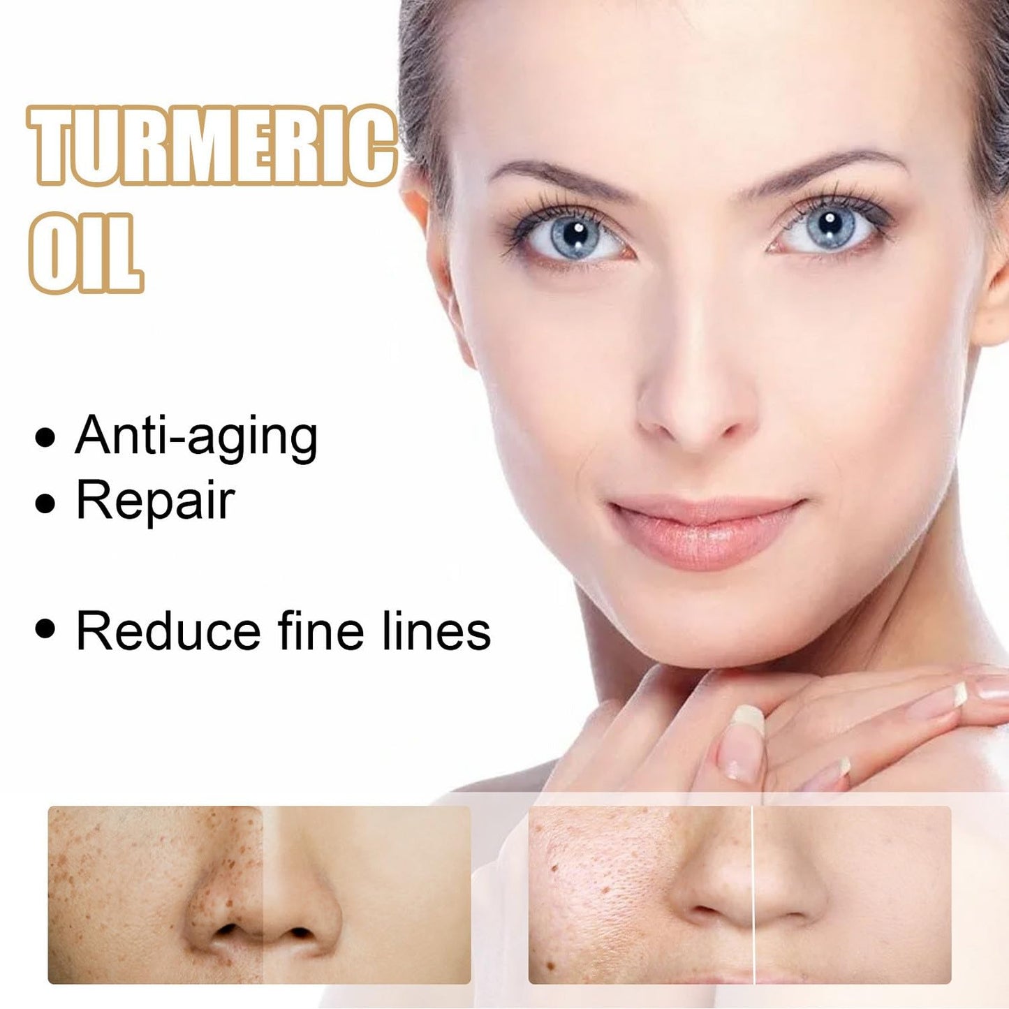 2 Pack Turmeric Dark Spot Corrector Serum Oil, Repair Face Serum, Natural Turmeric Bright Skin Care Moisturizing Repair Serum, Turmeric Oil for Face Dark Spots(30ml)