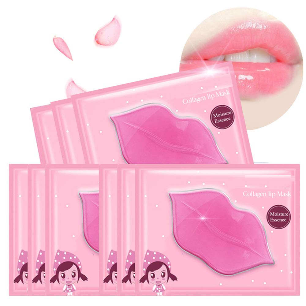 Felico Lip Mask, 30PCS Collagen Crystal Pink Care Gel Pads, Moisturizing Anti-Wrinkle Anti-Aging Firm Hydrate Lips, Remove Dead Skin Fine Lines Moisture Essence Make Your Dry Lip Attractive Sexy