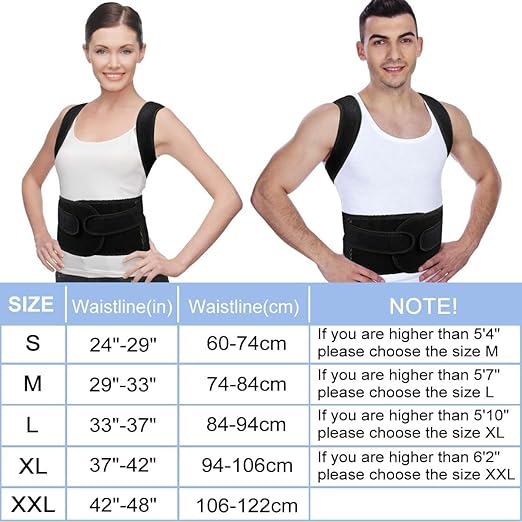 Back Brace Posture Corrector for Women Men -Adjustable and Breathable Support Scoliosis for Waist - Improve Back Posture for Body Correction and Lumbar Support XXL(42"-48")