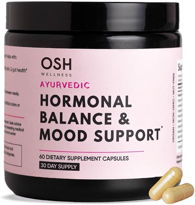 Ayurvedic Hormone Balance for Women | Cortisol Manager | Regulates Estrogen | Made in USA | Ashwagandha, Rhodiola, & Shatavari | Mood, Energy, & Sleep Support | Stress Relief | 60 Ct. - OSH Wellness