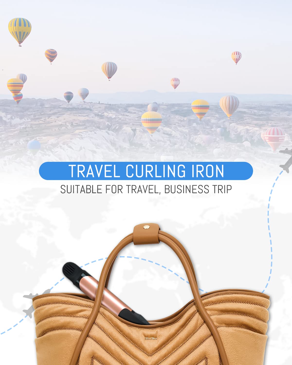 Dual Voltage Curling Iron 2-in-1 Curling Iron 1 Inch,(100V~250V) Dual Voltage Hair Straightener Travel Curling IRO European Flat Iron