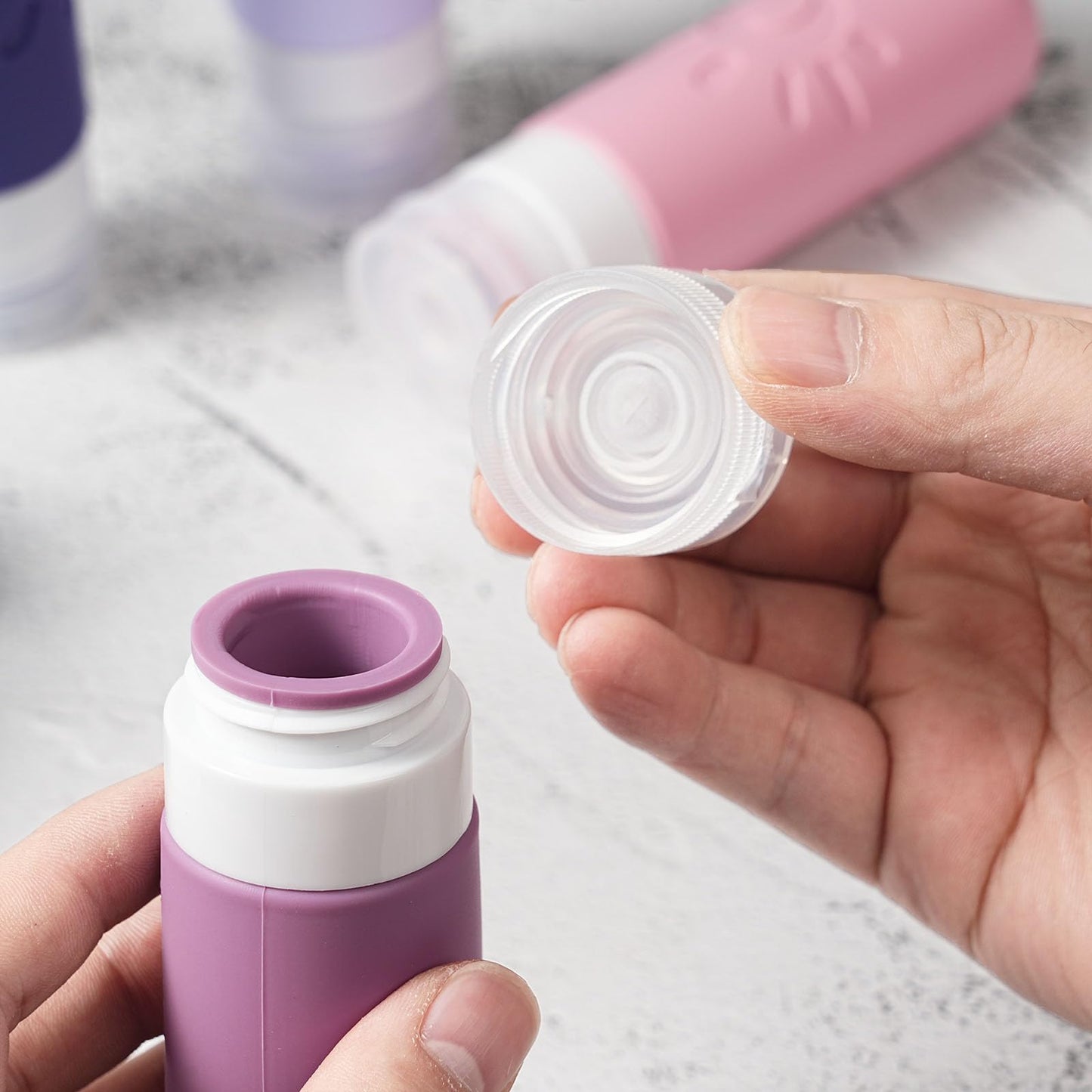 Zafit Travel Bottles for Toiletries, TSA Approved Travel Containers 3oz Leak Proof Travel Tubs Refillable Liquid Travel Accessories for Shampoo Conditioner Lotion Body Wash(Multicolored I)