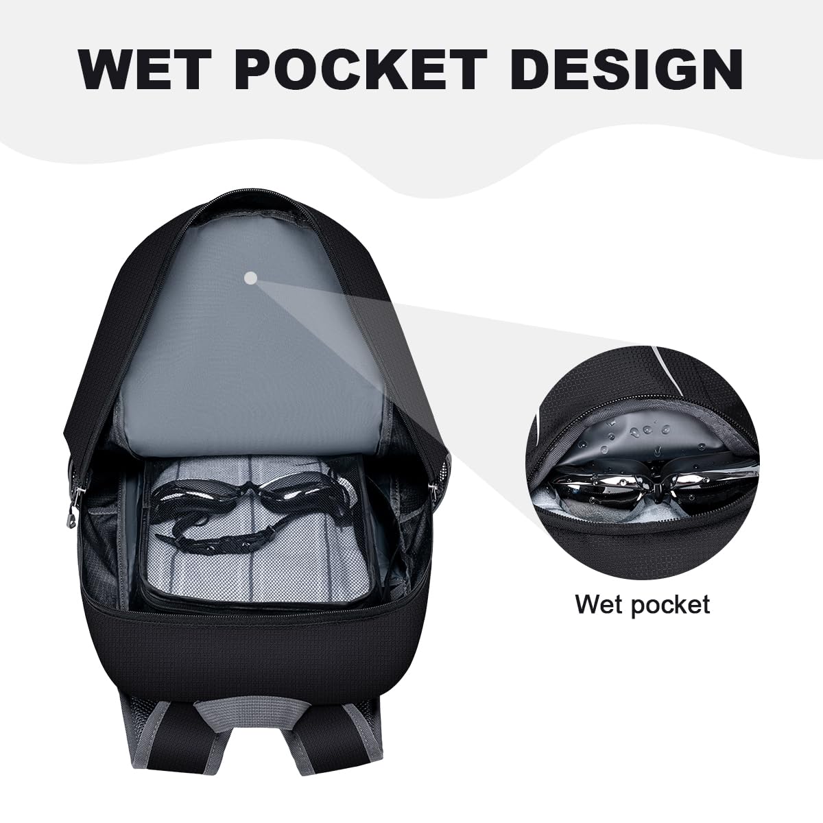 MIYCOO Backpack - Ultra Lightweight Packable Backpack for Travel Camping, 45L Hiking Back Pack Waterproof Foldable Daypack for Men Women Black